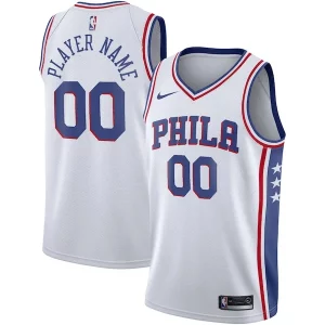 Philadelphia 76ers Nike 2020/21 Stylish Swingman Custom Jersey Association Edition White