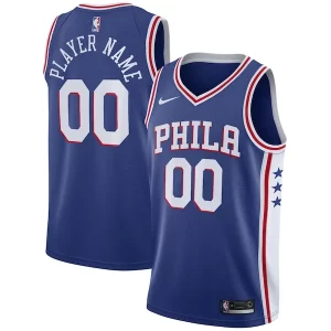 Philadelphia 76ers Nike Swingman Custom Jersey Elegant Blue Icon Edition