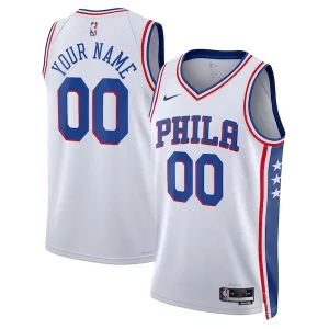 Philadelphia 76ers Nike Unisex 2022/23 Swingman Custom Jersey White Association Edition Trendy