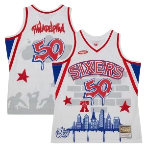 Philadelphia 76ers x Tats Cru Hardwood Classics Fashion Elegant Jersey White