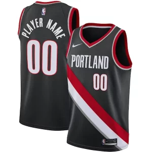 Portland Trail Blazers Nike Swingman Custom Jersey Black Icon Edition Unique