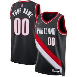Portland Trail Blazers Nike Unique 2021/22 Diamond Swingman Custom Jersey Icon Edition Black
