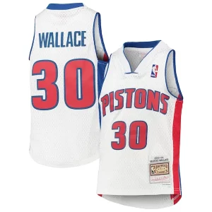Rasheed Wallace Detroit Pistons Youth 2003/04 Hardwood Classics Gorgeous Swingman Jersey White