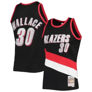 Rasheed Wallace Portland Trail Blazers Gorgeous 1999/00 Hardwood Classics NBA 75th Anniversary Diamond Swingman Jersey Black