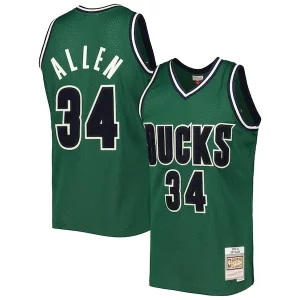 Ray Allen Milwaukee Bucks 2000/01 Hardwood Classics Trendy Off Court Swingman Jersey Hunter Green
