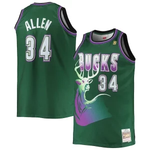 Ray Allen Milwaukee Bucks Big & Tall 1996/97 Hardwood Classics Swingman Jersey Hunter Chic Green