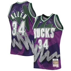 Ray Allen Milwaukee Bucks Hardwood Classics 2000/01 Hyper Hoops Fabulous Swingman Jersey Purple