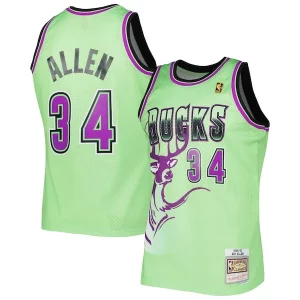 Ray Allen Milwaukee Fabulous Bucks 1996 97 Hardwood Classics Reload 3.0 Swingman Jersey Green