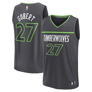 Rudy Gobert Minnesota Timberwolves Fast Break Replica Player Jersey Statement Edition Black Fabulous