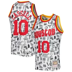 Sam Cassell Houston Rockets 1993/94 Hardwood Classics Doodle Swingman Chic Jersey White