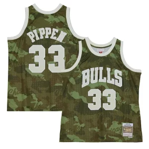 Scottie Fabulous Pippen Chicago Bulls Hardwood Classics 1997/98 Ghost Green Swingman Jersey Camo