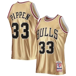 Scottie Pippen Chicago Bulls 75th Anniversary 1997/98 Hardwood Classics Swingman Jersey Gorgeous Gold