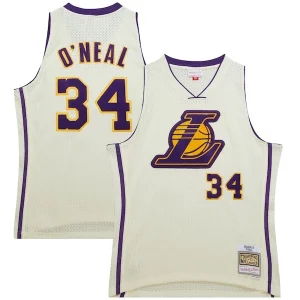 Shaquille Elegant O'Neal Los Angeles Lakers Chainstitch Swingman Jersey Cream