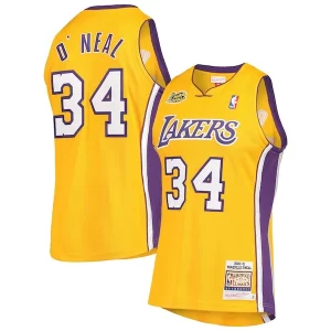 Shaquille O'Neal Los Angeles Fabulous Lakers 2000 NBA Finals Hardwood Classics Authentic Jersey Gold