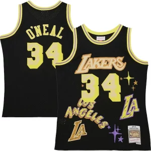 Shaquille O'Neal Los Angeles Lakers 1996/97 Gorgeous Swingman Sidewalk Sketch Jersey Black