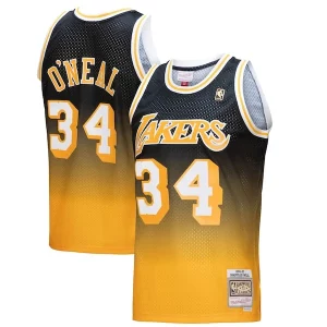 Shaquille O'Neal Los Angeles Lakers 1996/97 Hardwood Premium Classics Fadeaway Swingman Player Jersey Gold/Black