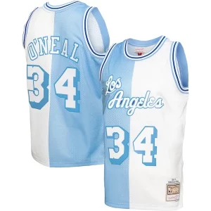 Shaquille O'Neal Los Angeles Lakers Big & Tall Hardwood Classics 1996/97 Gorgeous Split Swingman Jersey Powder Blue/White