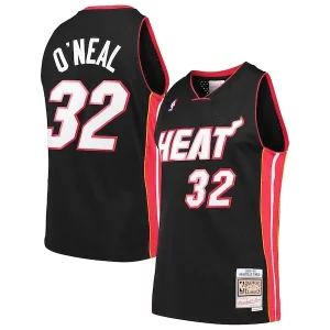 Shaquille O'Neal Miami Heat Hardwood Classics Swingman Jersey Chic Black