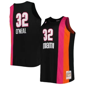 Shaquille O'Neal Miami Stylish Heat Big & Tall Hardwood Classics 2005/06 Swingman Jersey Black