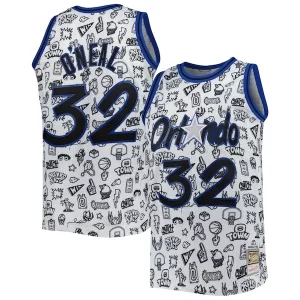 Shaquille O'Neal Orlando Magic 1994/95 Hardwood Classics Doodle Swingman Jersey Elegant White