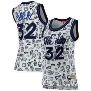 Shaquille O'Neal Orlando Magic Women's 1994 Doodle Elegant Swingman Jersey White