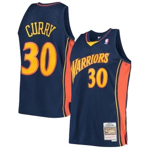 Stephen Curry Fabulous Golden State Warriors Hardwood Classics Swingman Jersey Navy/White