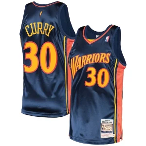 Stephen Curry Golden State Warriors 2009/10 Hardwood Classics Authentic Eye - catching Jersey Navy