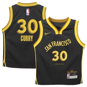 Stephen Curry Golden Stylish State Warriors Nike Toddler Swingman Replica Jersey City Edition Black