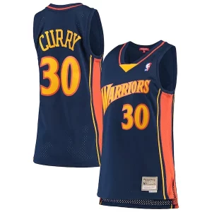 Stephen Curry Unique Golden State Warriors Women's 2009 10 Hardwood Classics Swingman Jersey Navy