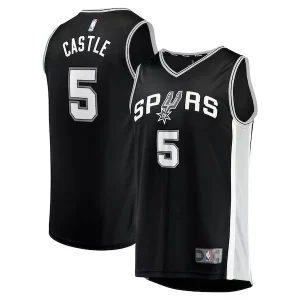 Stephon Castle San Antonio Spurs 2024 NBA Draft Fast Break Player Jersey Icon Edition Black Chic