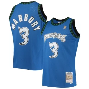 Stephon Eye - catching Marbury Minnesota Timberwolves 1996/97 Hardwood Classics Swingman Jersey Blue