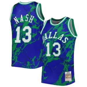 Steve Nash Dallas Trendy Mavericks 1998/99 Hardwood Classics Marble Swingman Jersey Blue