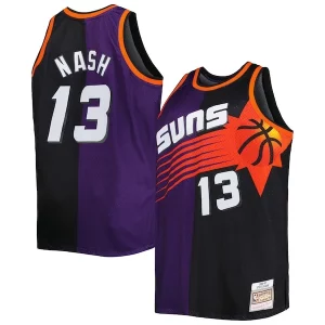 Steve Nash Phoenix Suns Big & Tall Hardwood Classics Trendy 1996/97 Split Swingman Jersey Purple/Black