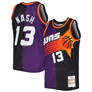 Steve Nash Phoenix Suns Hardwood Classics 1996/97 Split Swingman Jersey Purple/Black Elegant