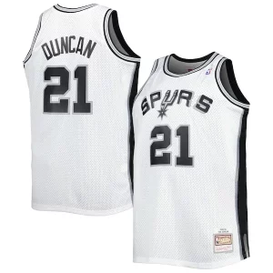 Tim Duncan San Antonio Spurs Stylish Big & Tall Hardwood Classics 1998/99 Swingman Jersey White/Black