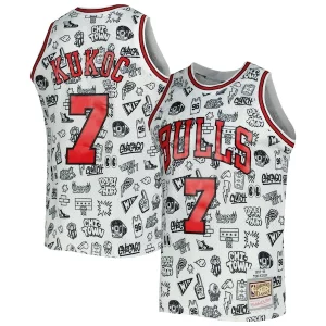 Toni Kukoc Chicago Bulls 1997/98 Hardwood Classics Doodle Swingman Unique Jersey White