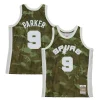 Tony Parker San Fabulous Antonio Spurs Hardwood Classics 2000/01 Ghost Green Swingman Jersey Camo