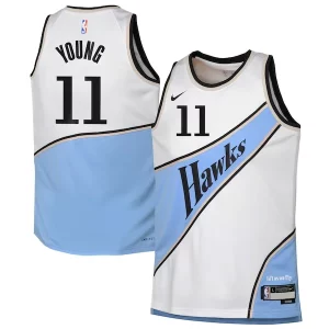Trae Young Atlanta Hawks Nike Youth 2024/25 Swingman Player Eye - catching Jersey City Edition White