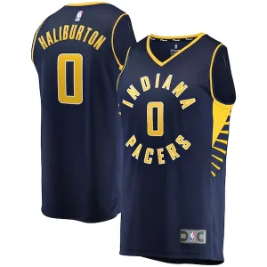 Tyrese Haliburton Indiana Pacers Fast Break Replica Stylish Jersey Icon Edition Navy