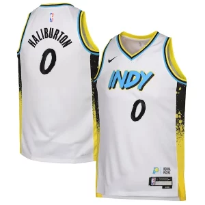 Tyrese Haliburton Indiana Pacers Nike Youth 2024/25 Swingman Player Jersey Gorgeous City Edition White
