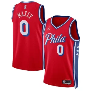 Tyrese Maxey Philadelphia 76ers Jordan Brand Unisex Swingman Jersey Statement Edition Elegant Red