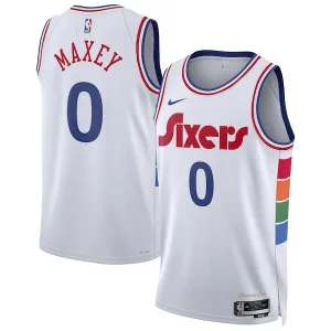 Tyrese Maxey Philadelphia 76ers Nike Chic Unisex 2024/25 Swingman Player Jersey City Edition White