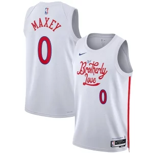 Tyrese Maxey Philadelphia 76ers Nike Unisex 2022/23 Gorgeous Swingman Jersey City Edition White