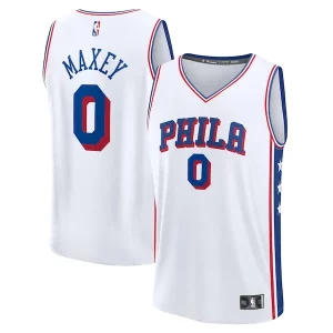 Tyrese Unique Maxey Philadelphia 76ers Youth Fast Break Replica Player Jersey Association Edition White