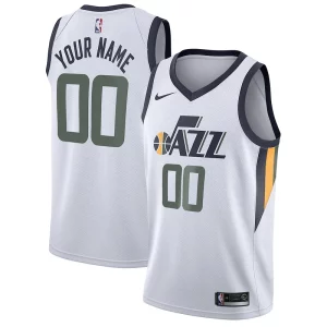 Utah Jazz Nike Swingman Custom Jersey Association Edition Unique White
