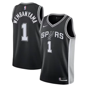 Victor Gorgeous Wembanyama San Antonio Spurs Nike Youth Swingman Jersey Icon Edition Black