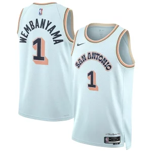 Victor Wembanyama San Antonio Elegant Spurs Nike Unisex 2024/25 Swingman Player Jersey City Edition Light Blue