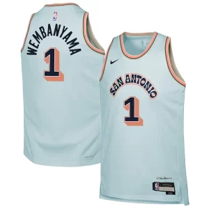 Victor Wembanyama San Antonio Spurs Trendy Nike Youth 2024/25 Swingman Player Jersey City Edition Light Blue