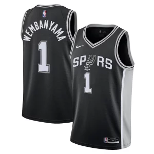 Victor Wembanyama San Antonio Stylish Spurs Nike Youth 2023 NBA Draft First Round Pick Swingman Jersey Icon Edition Black