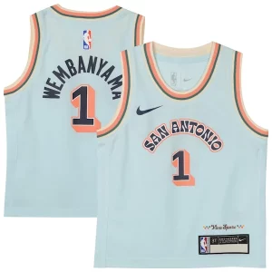 Victor Wembanyama San Antonio Spurs Nike Unique Preschool 2024/25 Swingman Player Jersey City Edition Light Blue